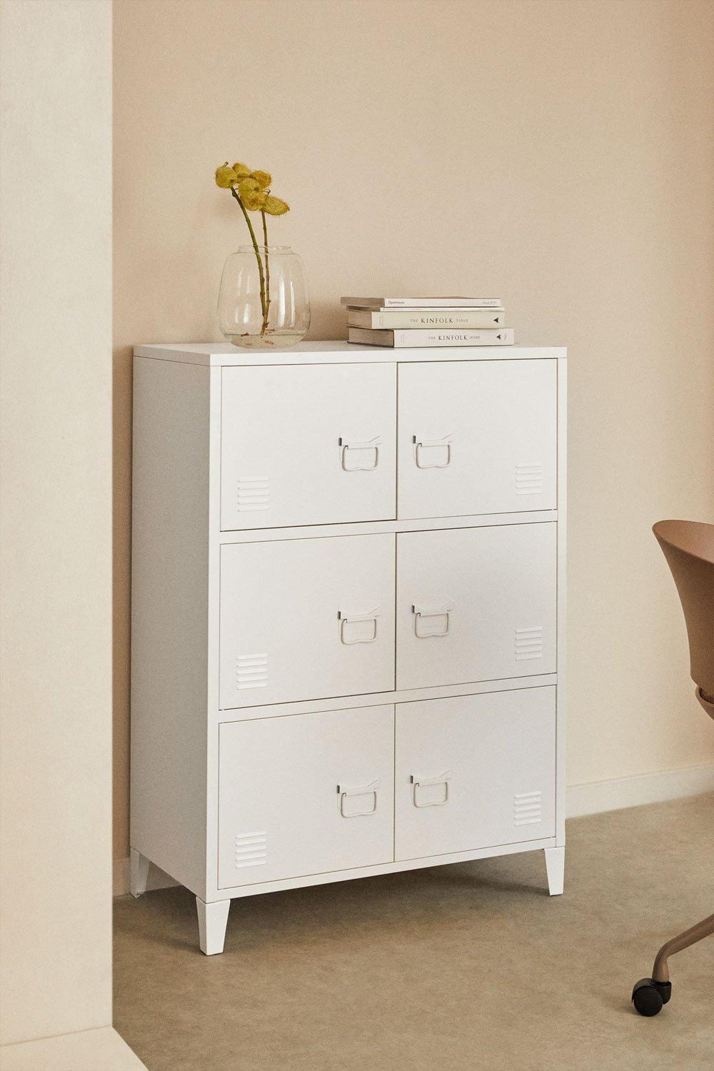 sklum Cajonera Taquilla de 6 Puertas en Acero Pohpli