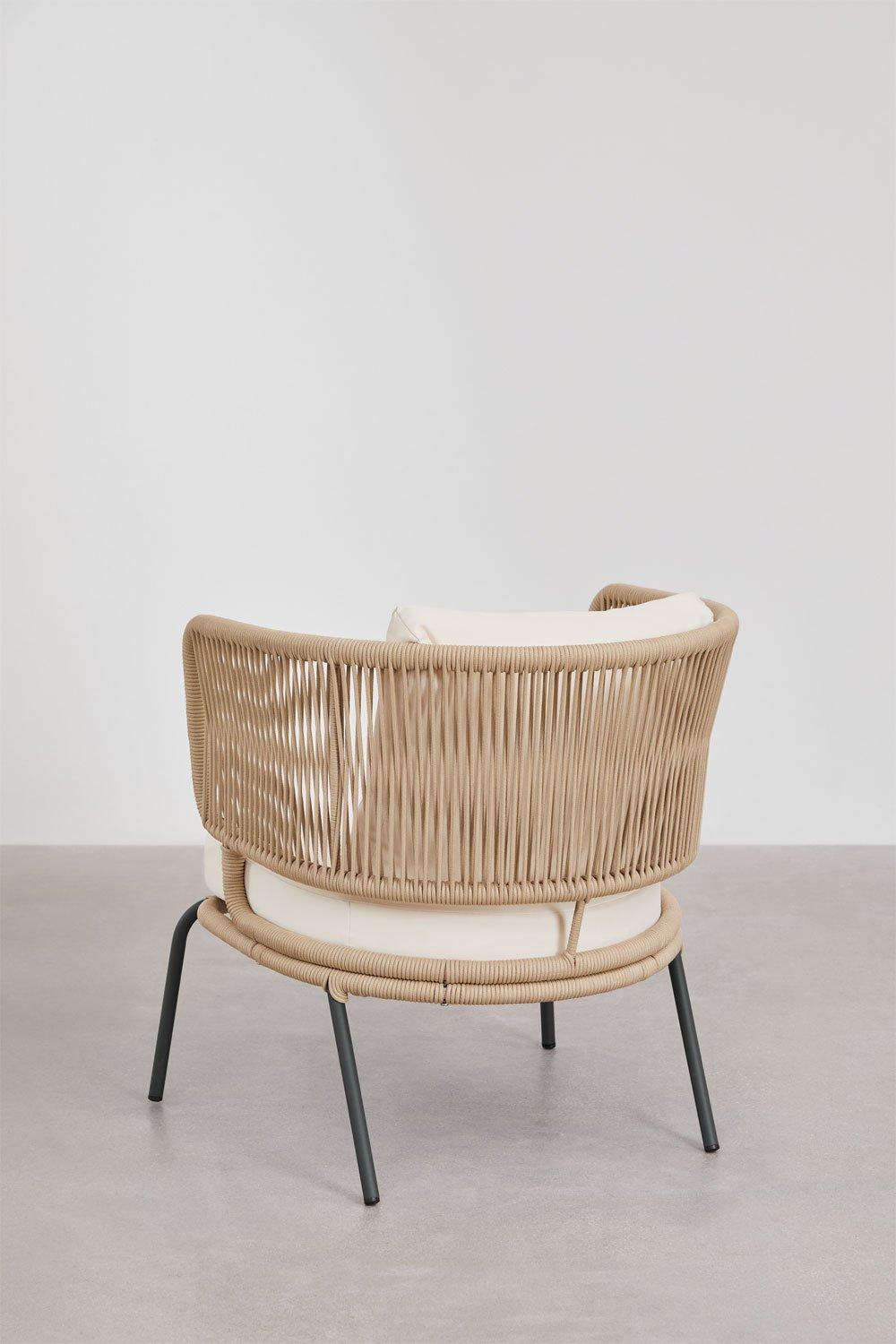 Sklum Calipso Garden Armchair In Iron And Braided Rope