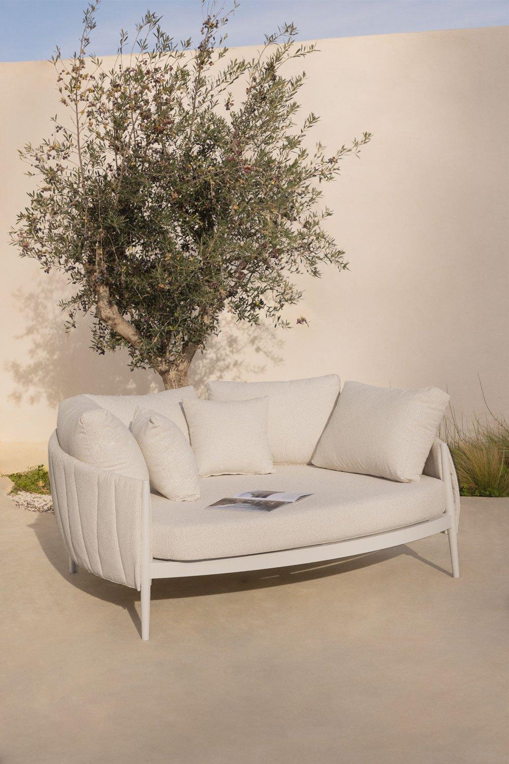 sklum Cama de jardín en aluminio y tela bouclé Roderise