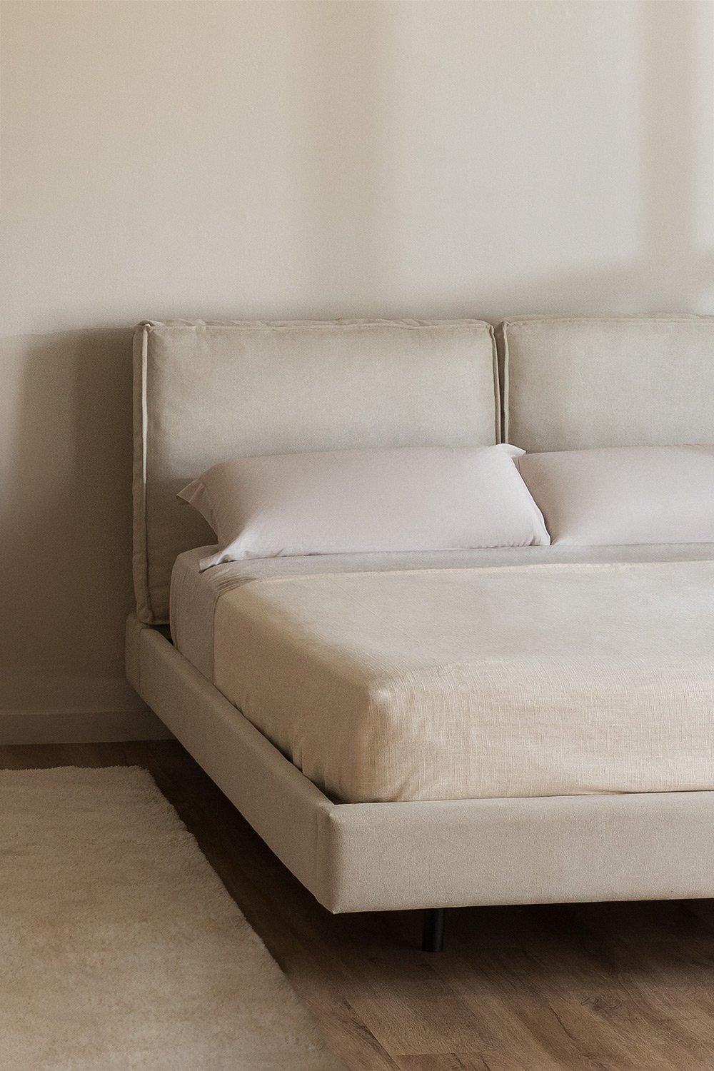 sklum Cama estofada para colchão 160x200cm branca Ketia