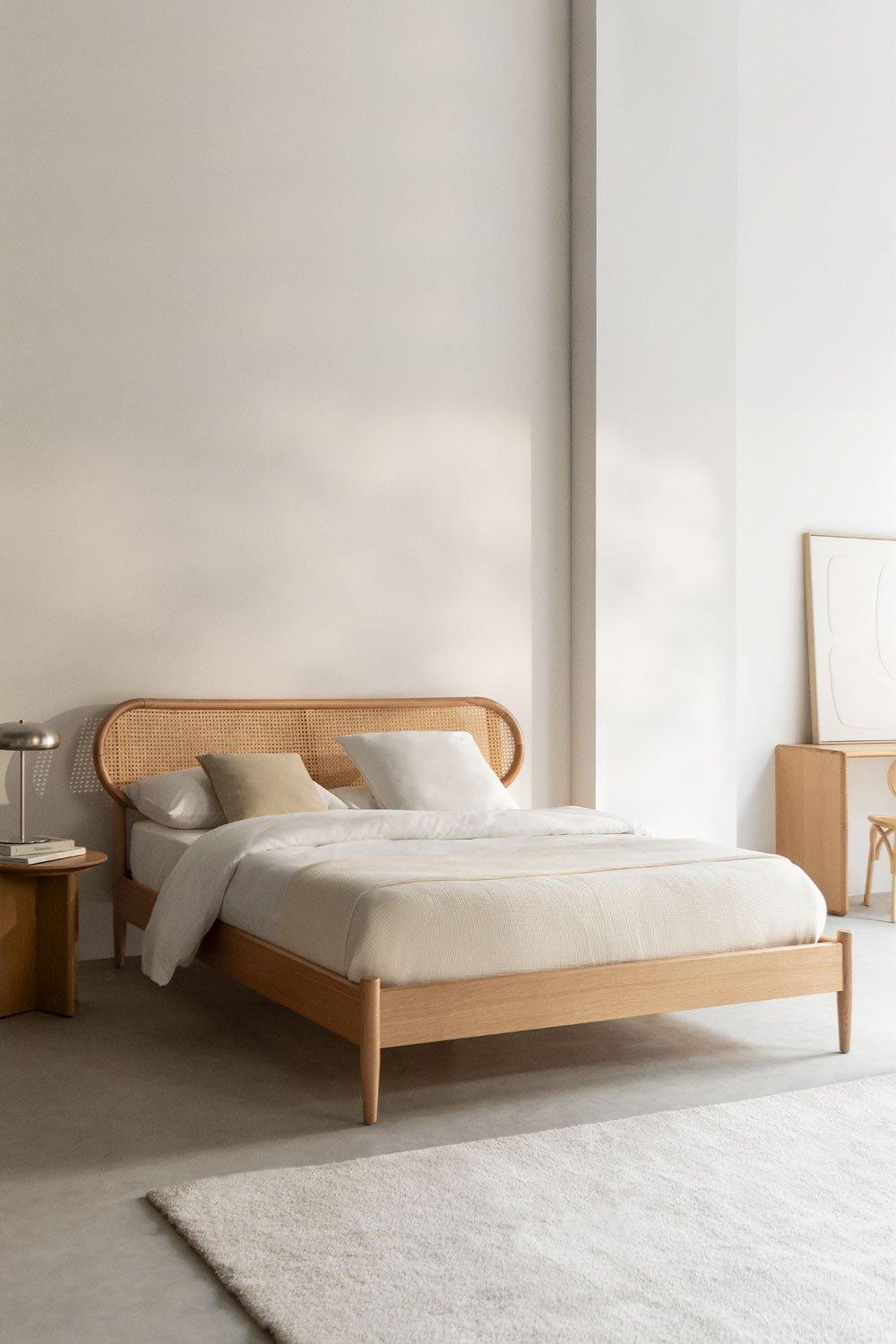 sklum Cama para colchão 160x200cm em madeira natural Fraser