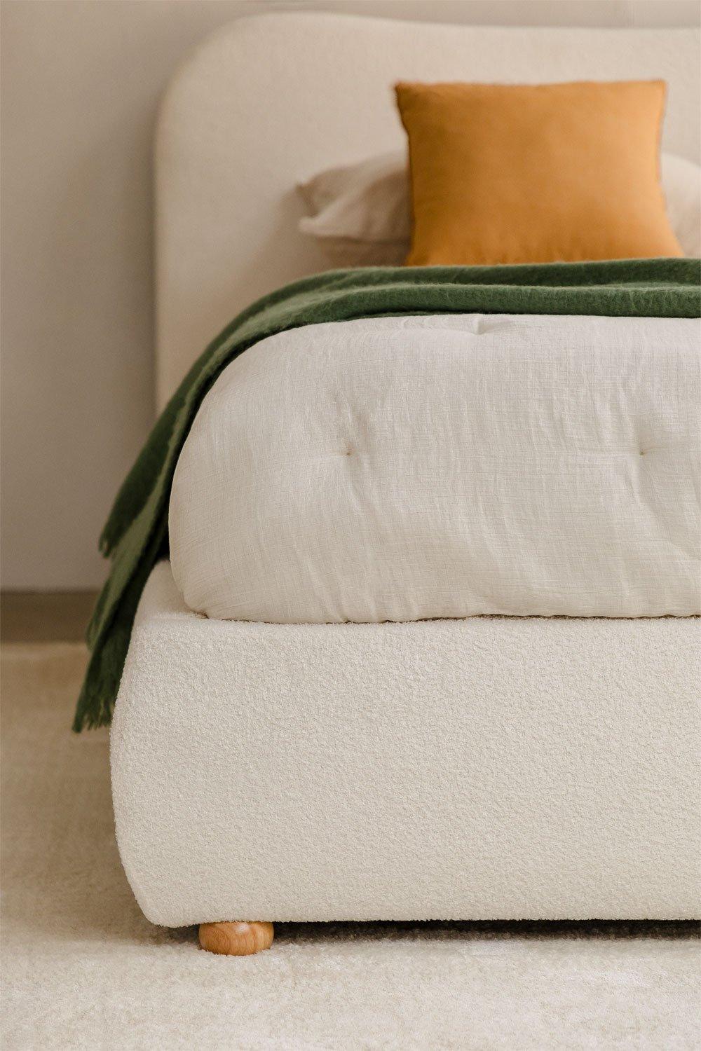 Sklum Cama Para Colchón 135x200cm Con Canapé Abatible En Borreguito Winselet