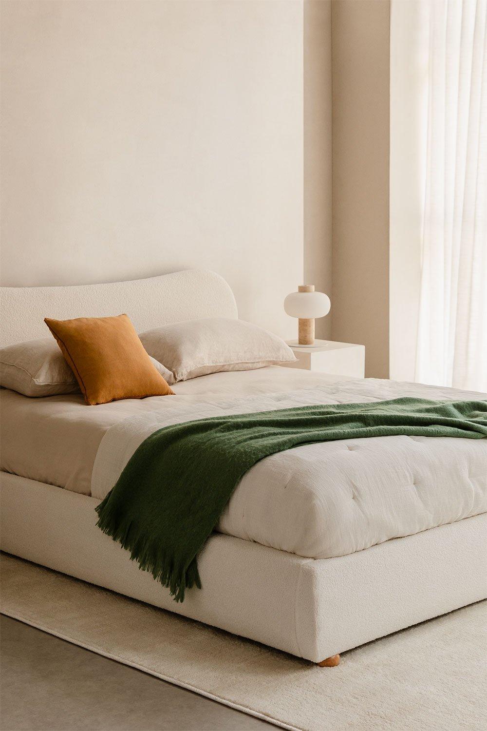 sklum Cama para colchón 135x200cm con canapé abatible en borreguito Winselet