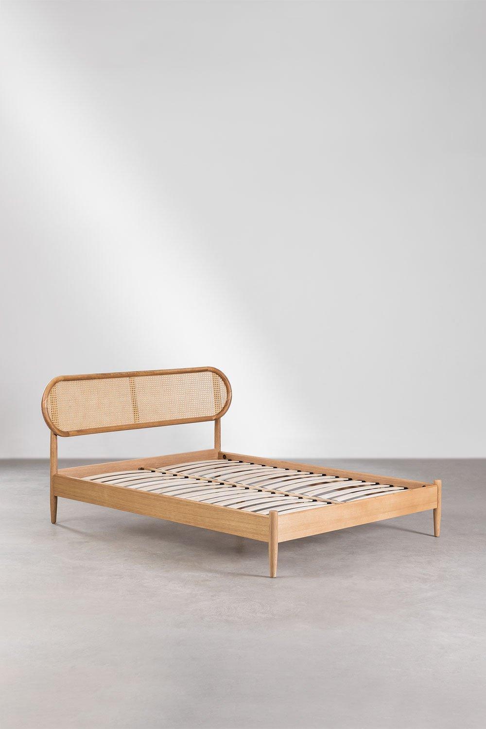 Sklum Cama Para Colchón 160x200cm En Madera Natural Fraser