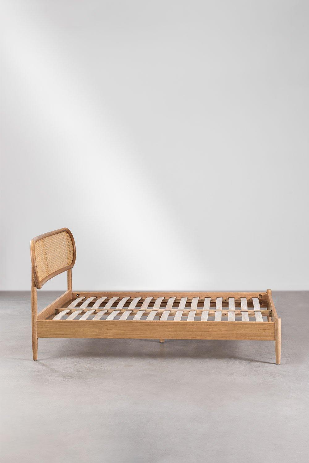 Sklum Cama Para Colchón 160x200cm En Madera Natural Fraser