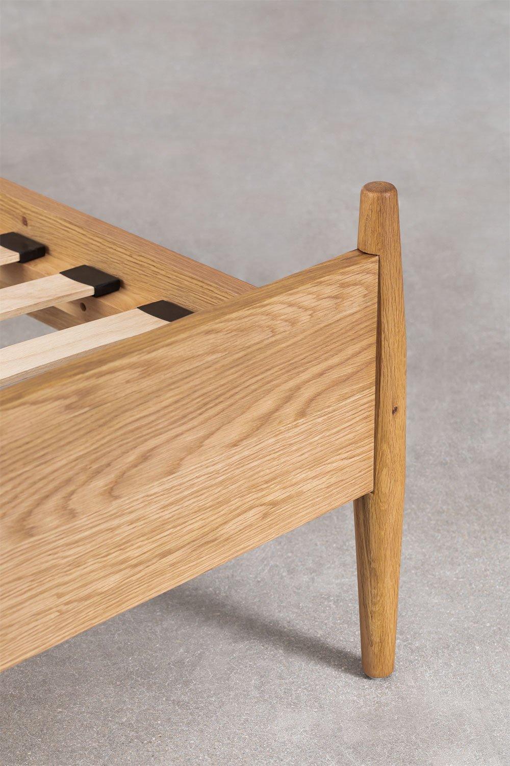 Sklum Cama Para Colchón 160x200cm En Madera Natural Indira