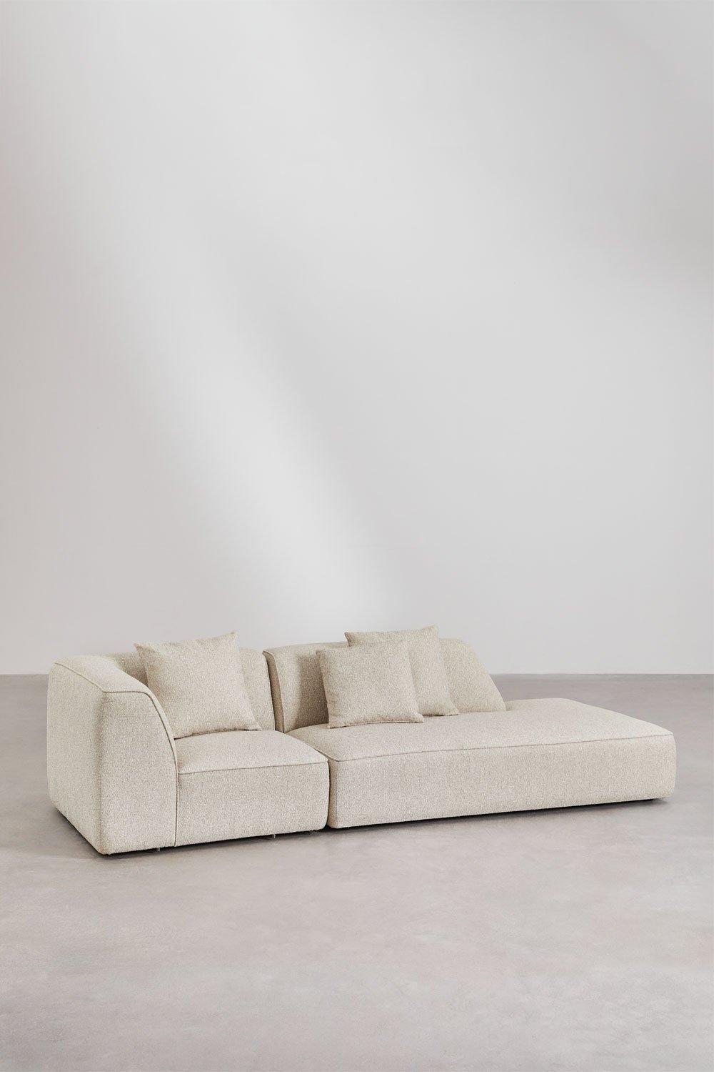 Sklum Canapé D'angle Modulable 2 Pièces Avec Méridienne Droite En Tissu Bouclé Cardea