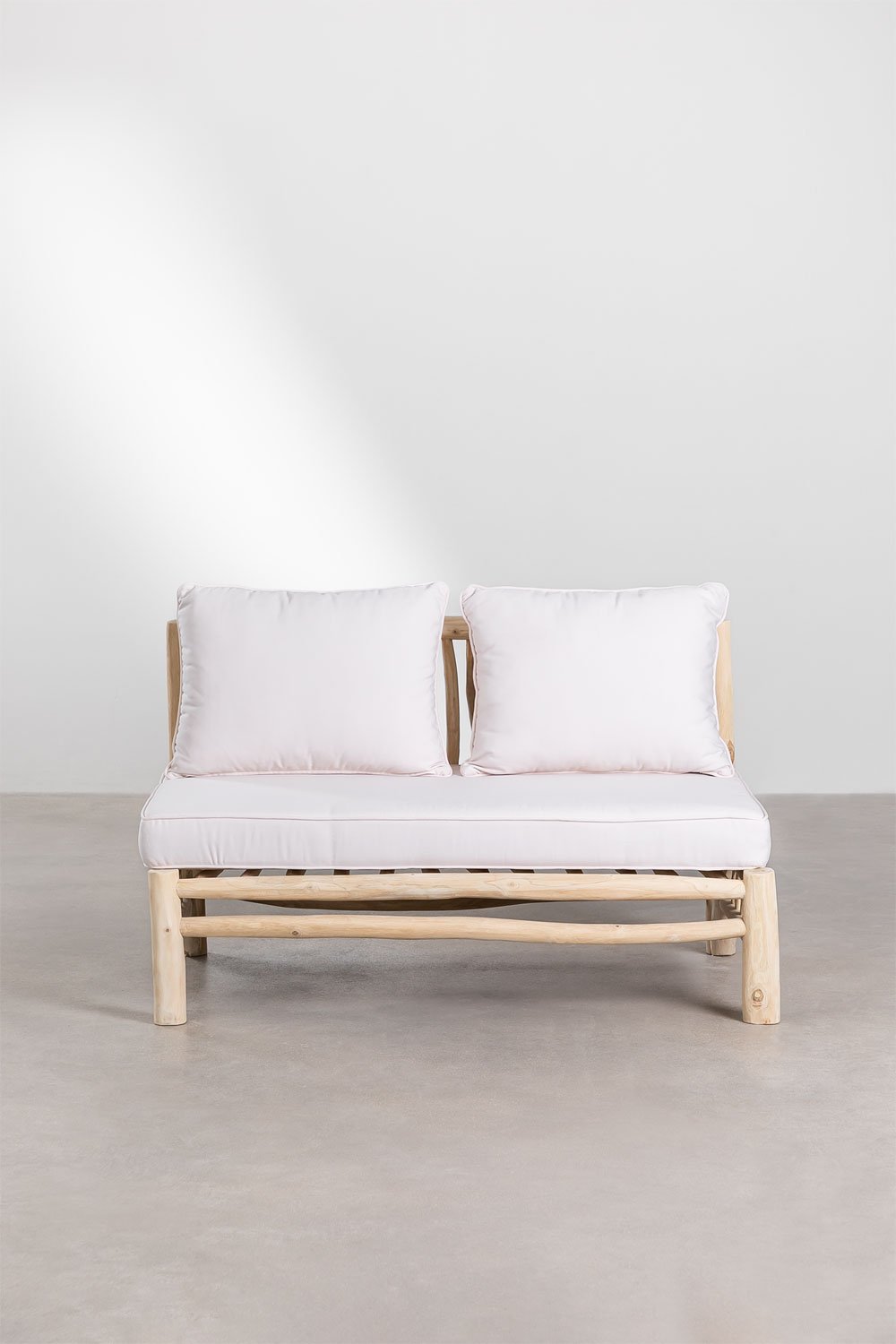 Sklum Canapé De Jardin 2 Places Sans Accoudoirs En Bois De Teck Narel