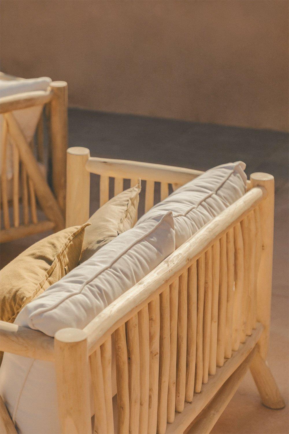 Sklum Canapé De Jardin 3 Places En Bois De Teck Narel