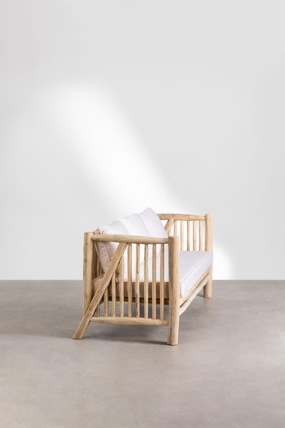 Sklum Canapé De Jardin 3 Places En Bois De Teck Narel