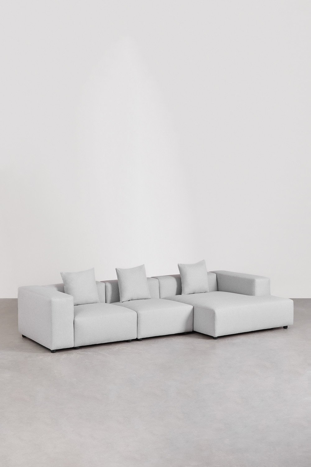 Sklum Canapé Modulaire Avec Méridienne Droite De 3 Pièces (↔︎335 Cm) Avec Accoudoir Haut Bruna