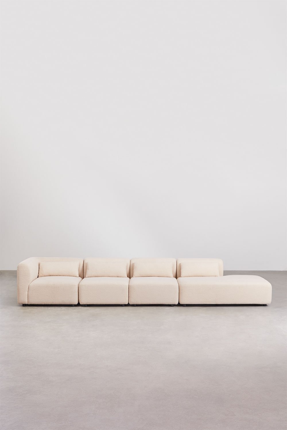 Sklum Canapé Modulaire D'angle 4 Pièces Fogler Avec Méridienne Droite