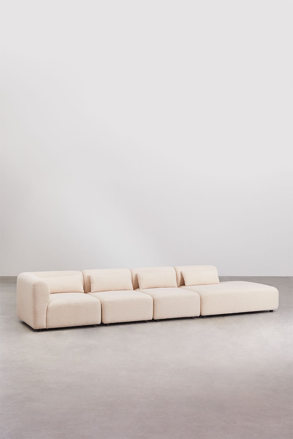 sklum Canapé modulaire d'angle 4 pièces Fogler avec méridienne droite