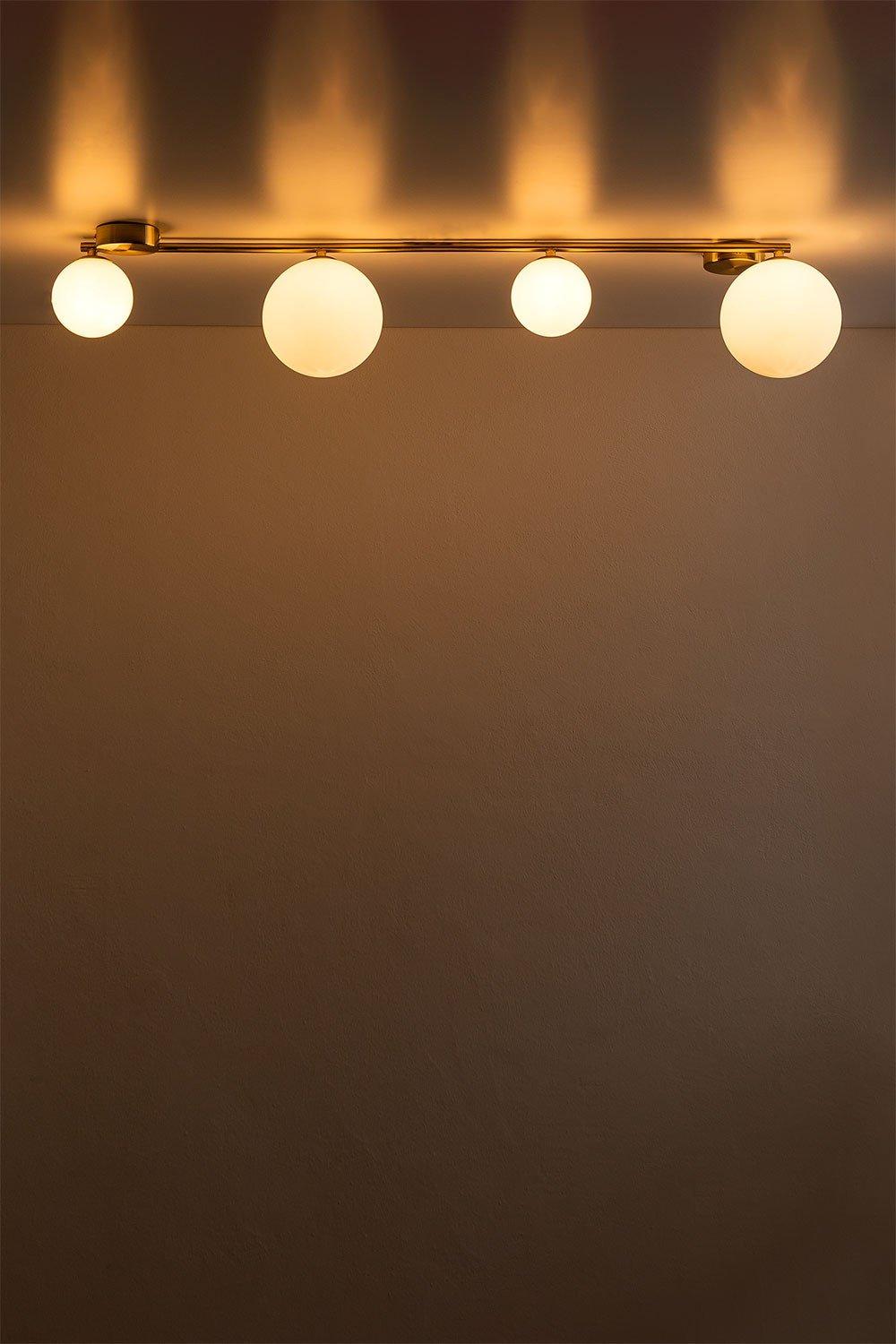 Sklum Candeeiro De Teto Em Ferro Com 4 Bolas De Vidro Uvol