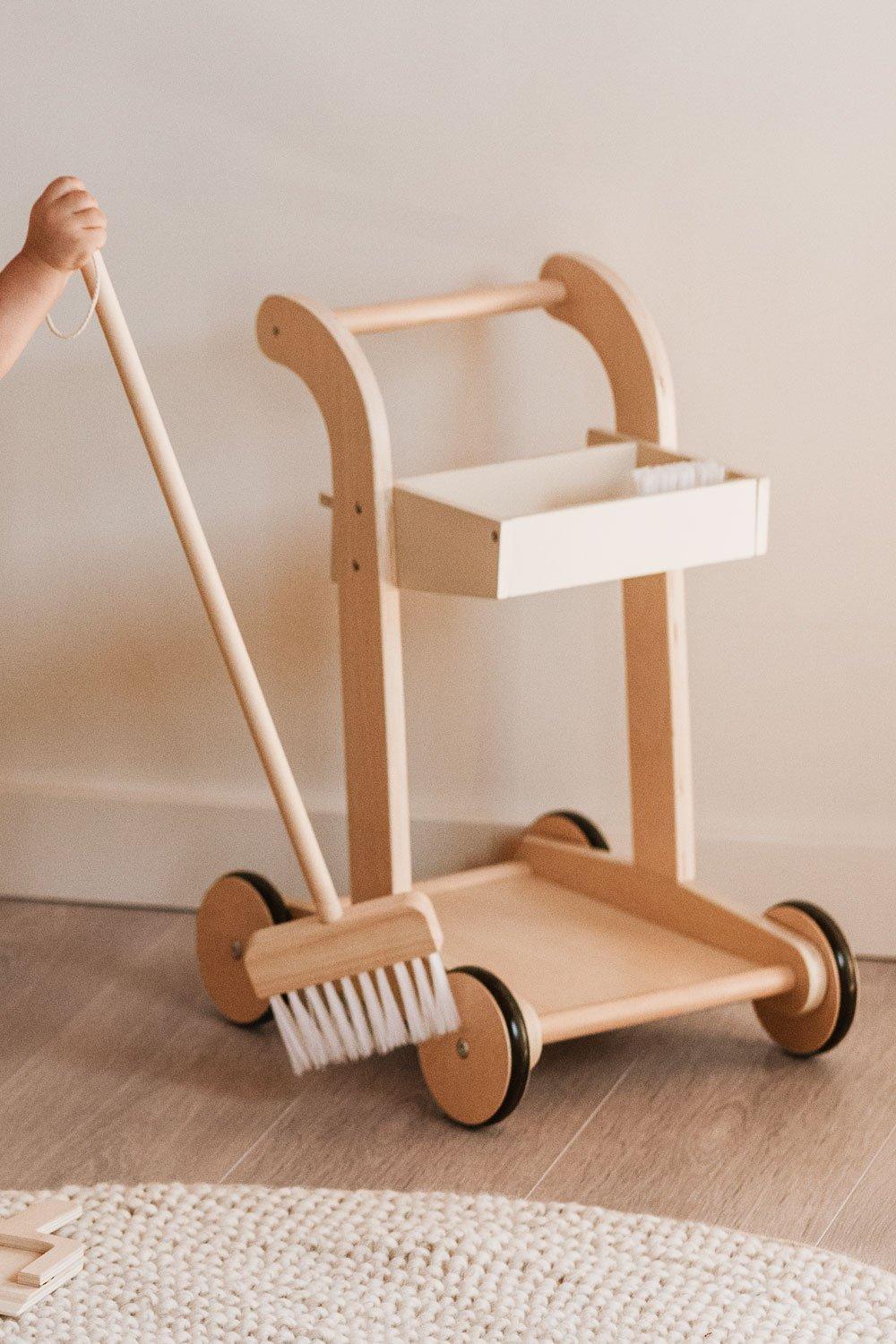 sklum Carrello per la pulizia in legno per bambini Ashley