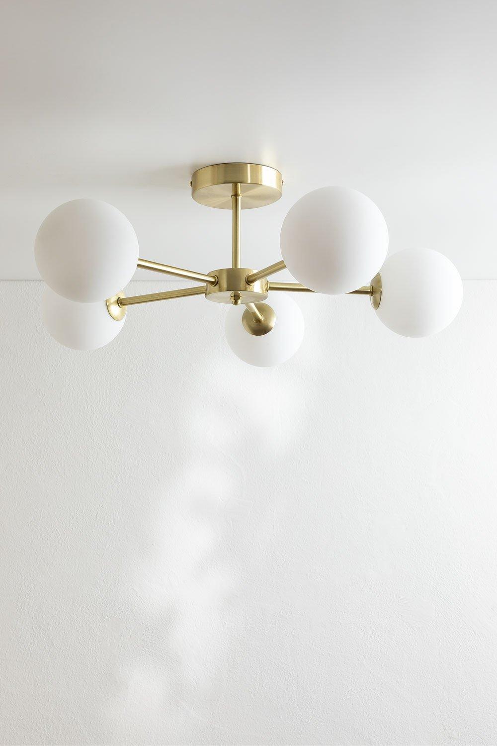 sklum Ceiling lamp in iron and 5 glass balls Castefi