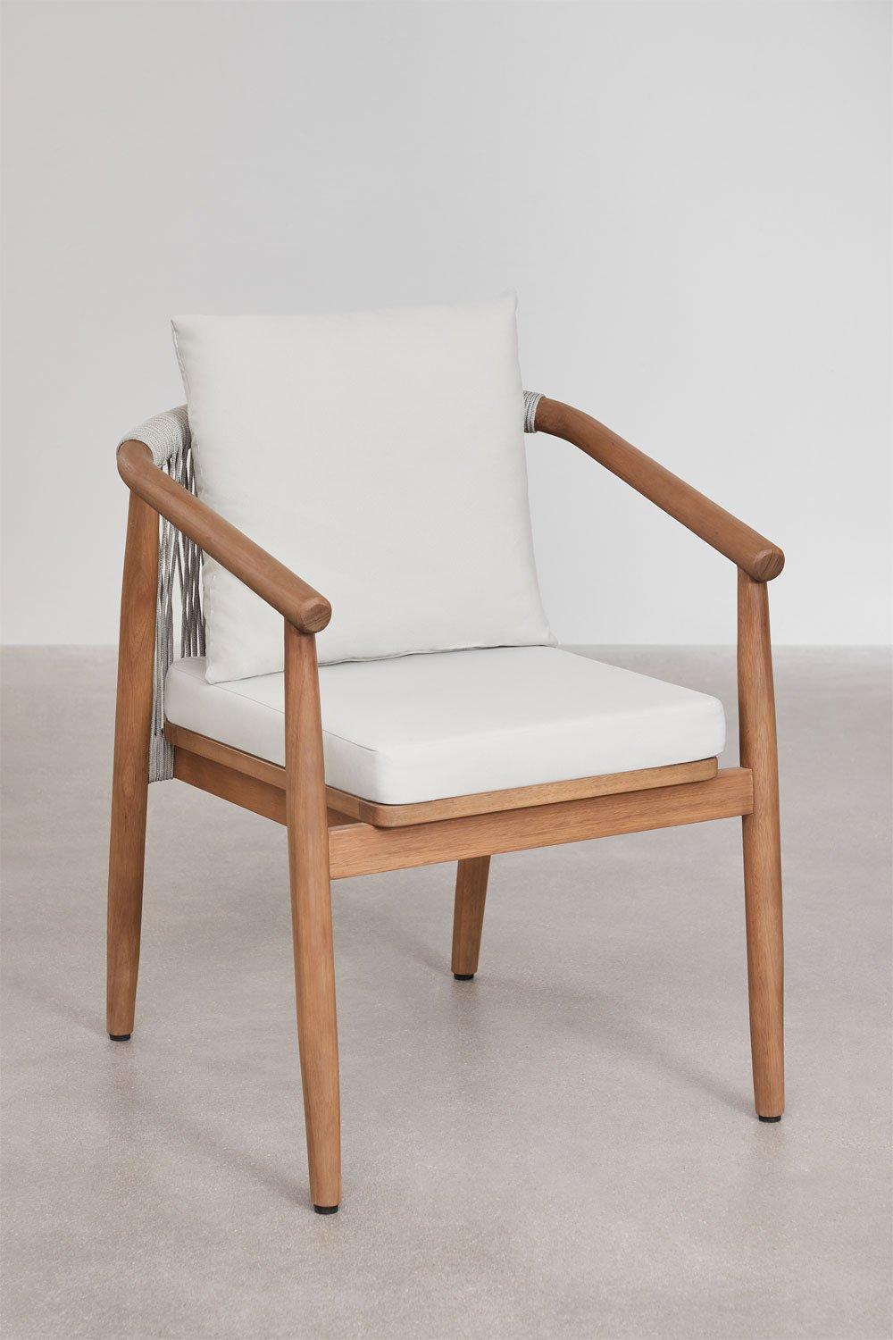 Sklum Chaise De Jardin Avec Accoudoirs En Bois D'eucalyptus Aderyn