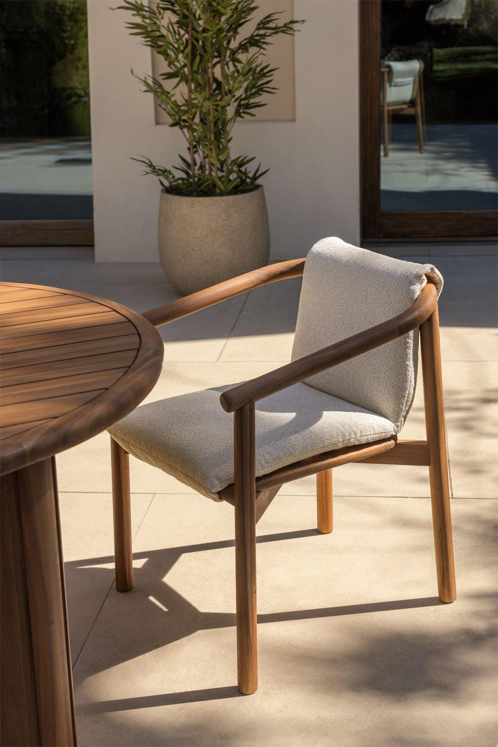 sklum Chaise de jardin Elmina avec accoudoirs en bois d'acacia