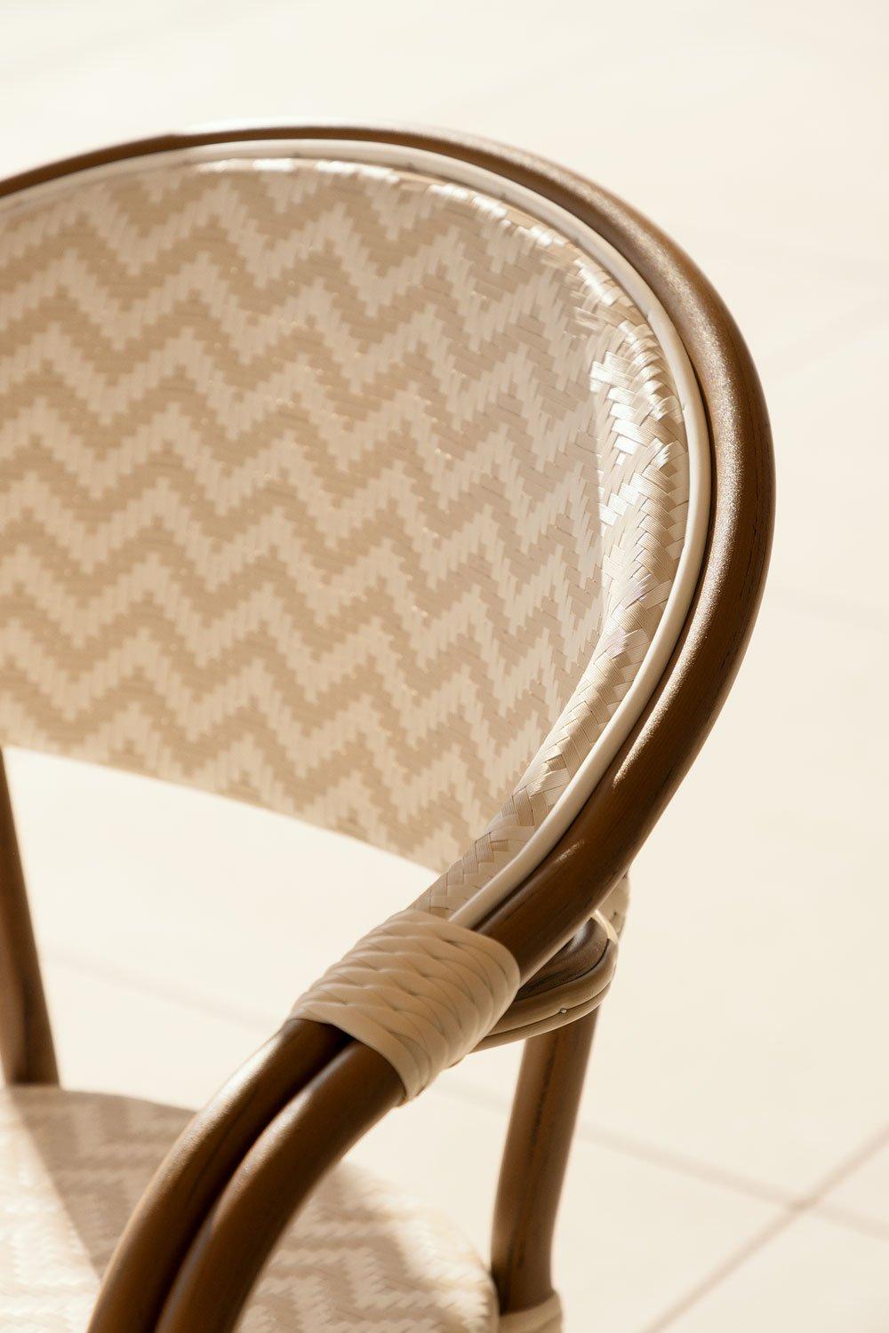 Sklum Chaise De Jardin Empilable Avec Accoudoirs En Aluminium Brielle Bistro