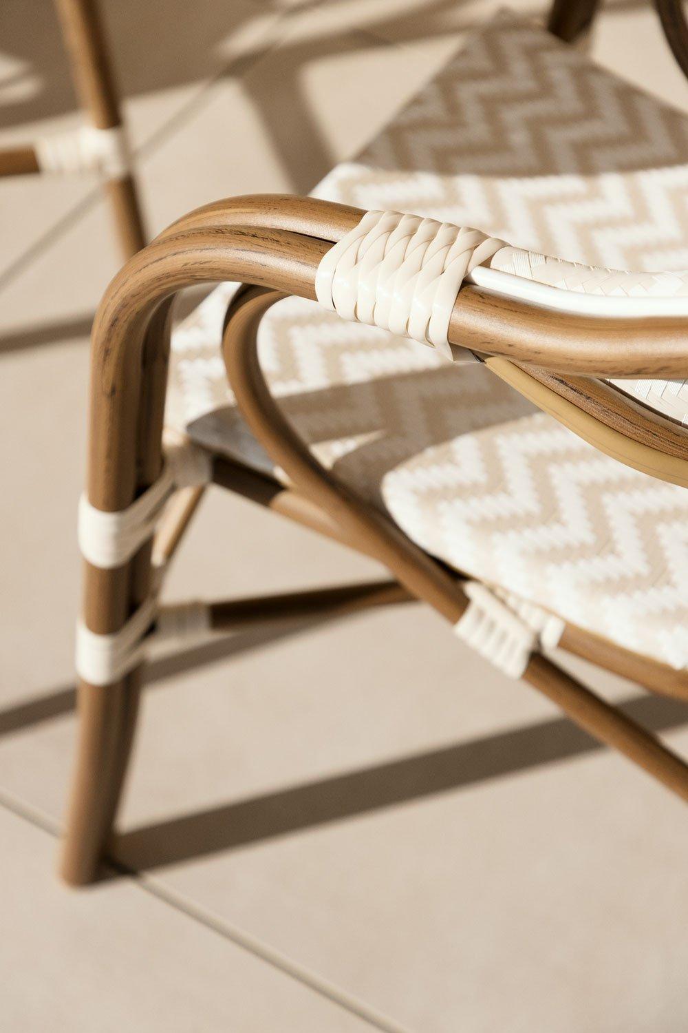 Sklum Chaise De Jardin Empilable Avec Accoudoirs En Aluminium Brielle Bistro