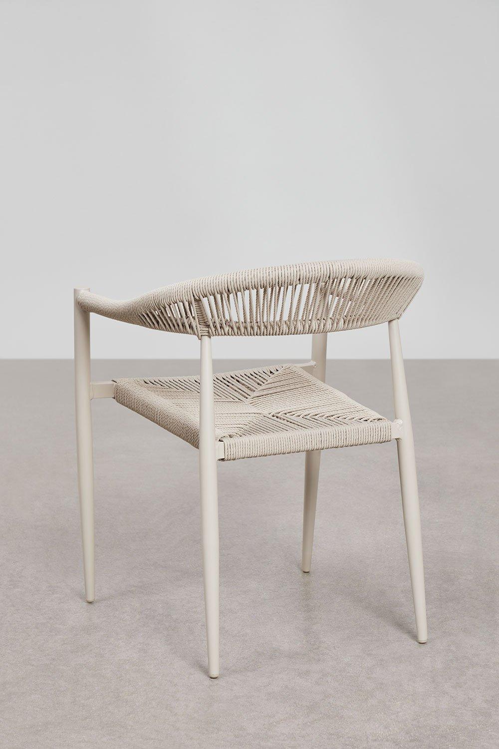 Sklum Chaise De Jardin Empilable Avec Accoudoirs En Aluminium Et Rotin Synthétique Amatria