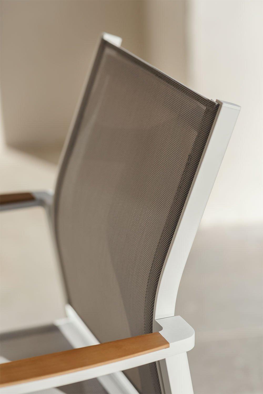 Sklum Chaise De Jardin Empilable Avec Accoudoirs En Aluminium Elvira