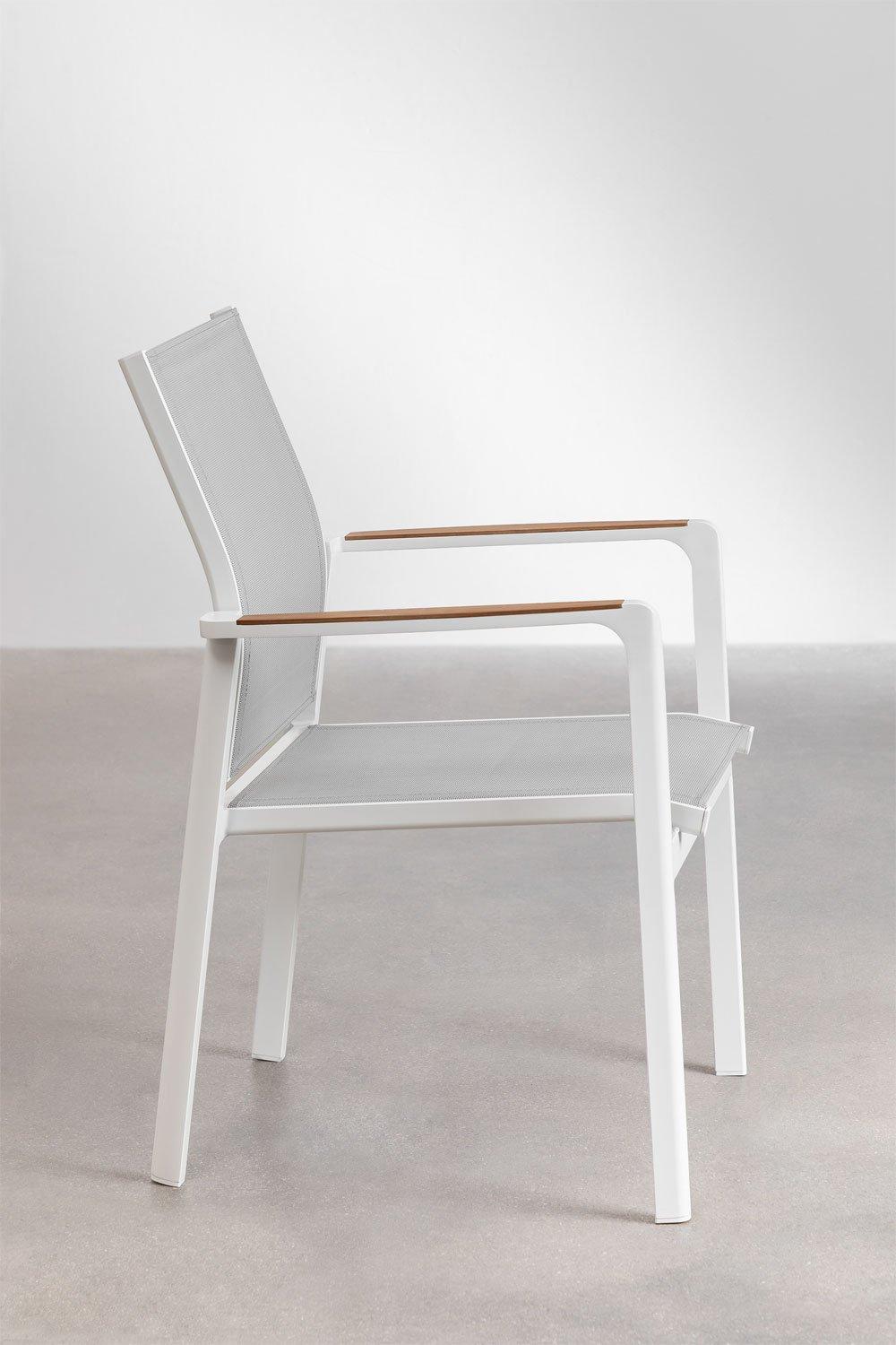Sklum Chaise De Jardin Empilable Avec Accoudoirs En Aluminium Elvira