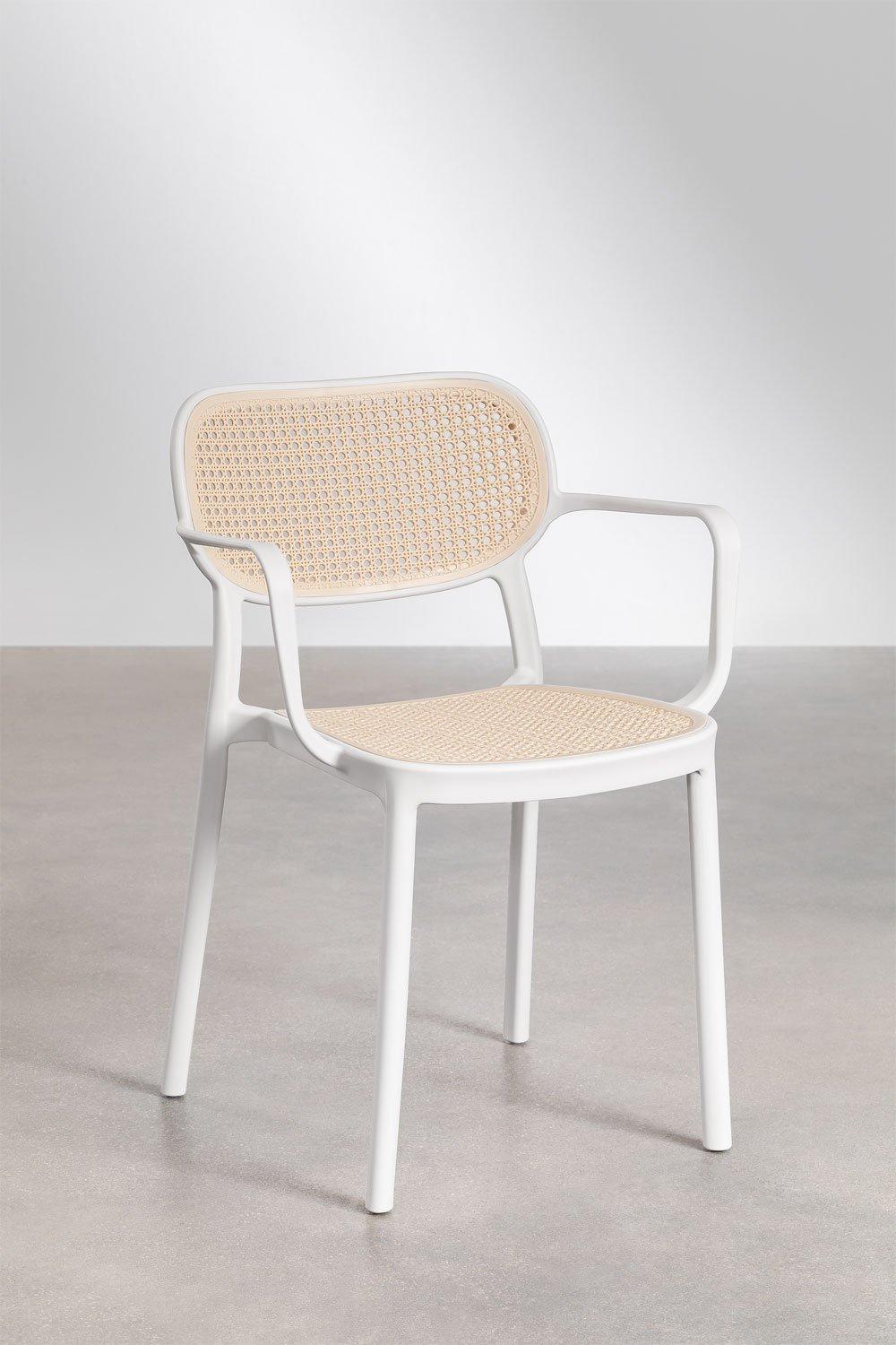 sklum Chaise de jardin empilable avec accoudoirs Omara