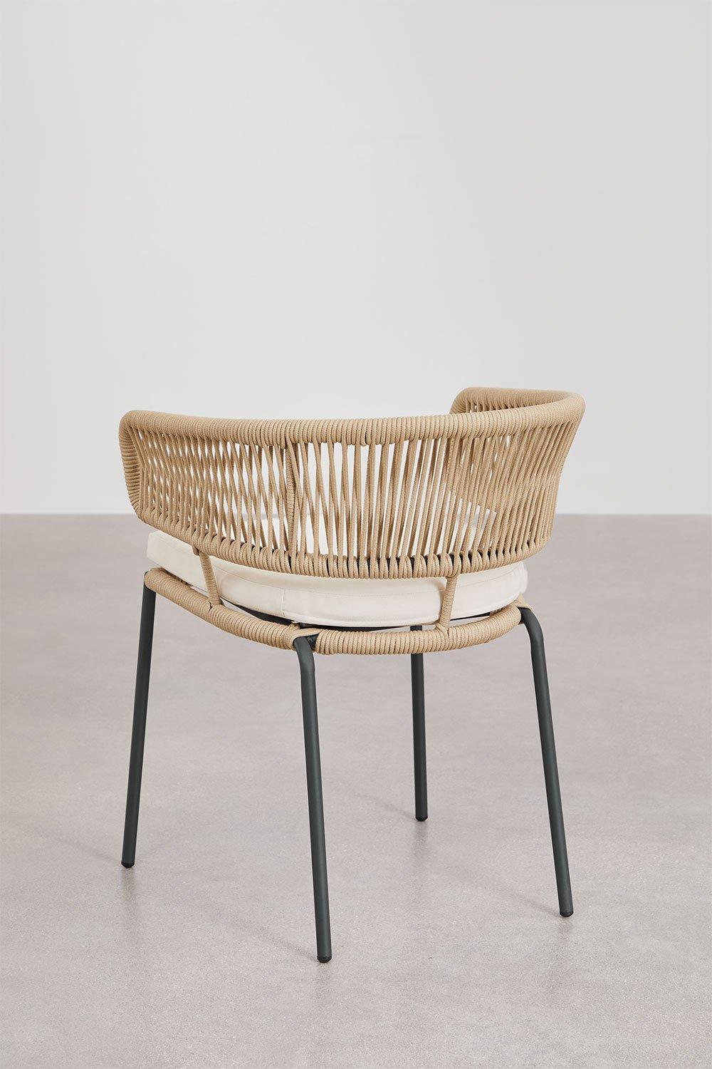 Sklum Chaise De Jardin Empilable Calipso En Fer Et Corde Tressée