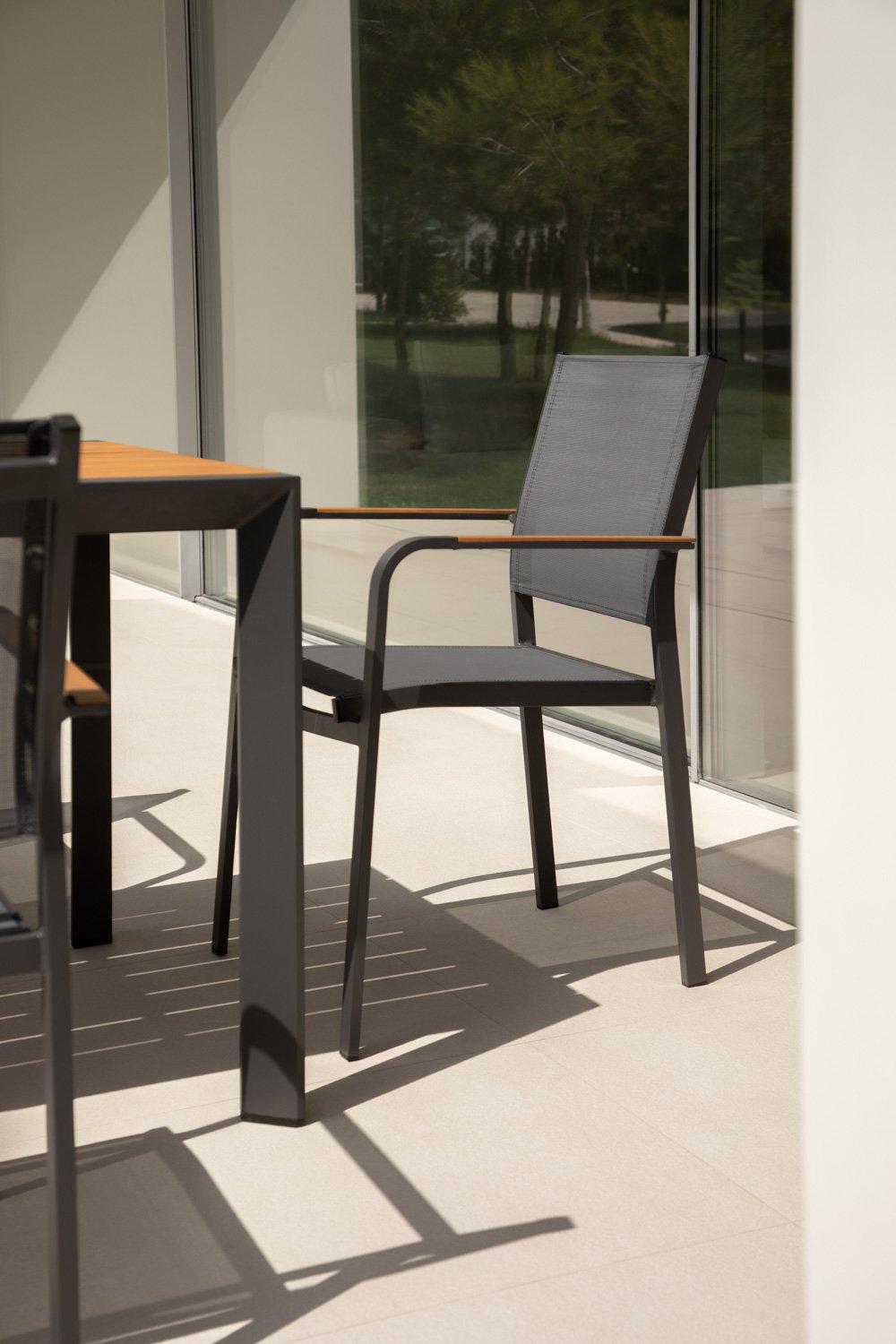 sklum Chaise de jardin empilable en aluminium Archer