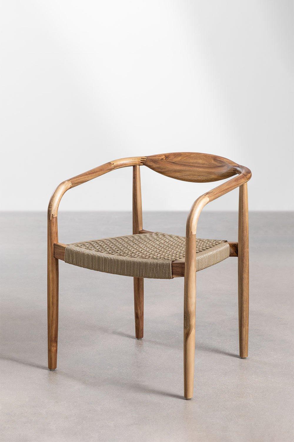 Sklum Chaise De Jardin En Bois D'acacia Et Corde Tressée Mallory