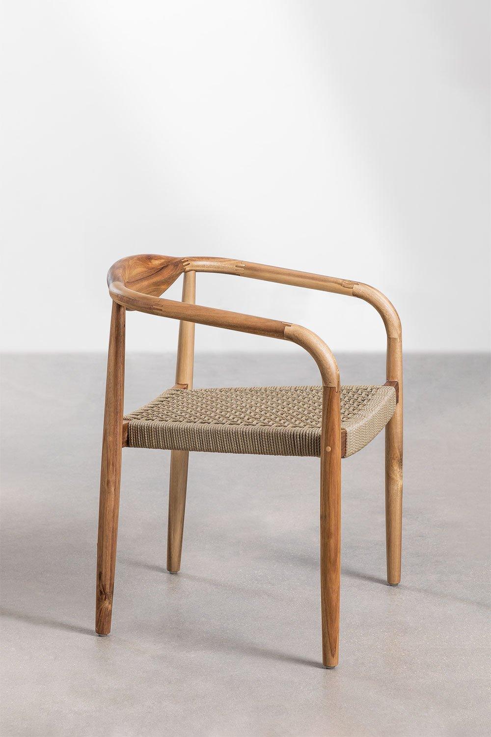 Sklum Chaise De Jardin En Bois D'acacia Et Corde Tressée Mallory