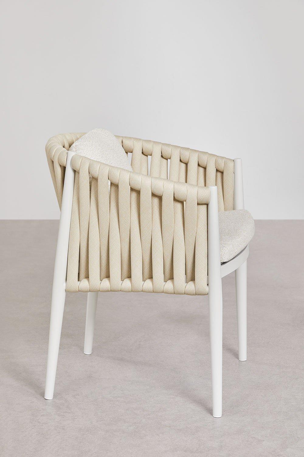 Sklum Chaise De Jardin Sereilen Avec Accoudoirs En Aluminium Et Tissu Bouclé