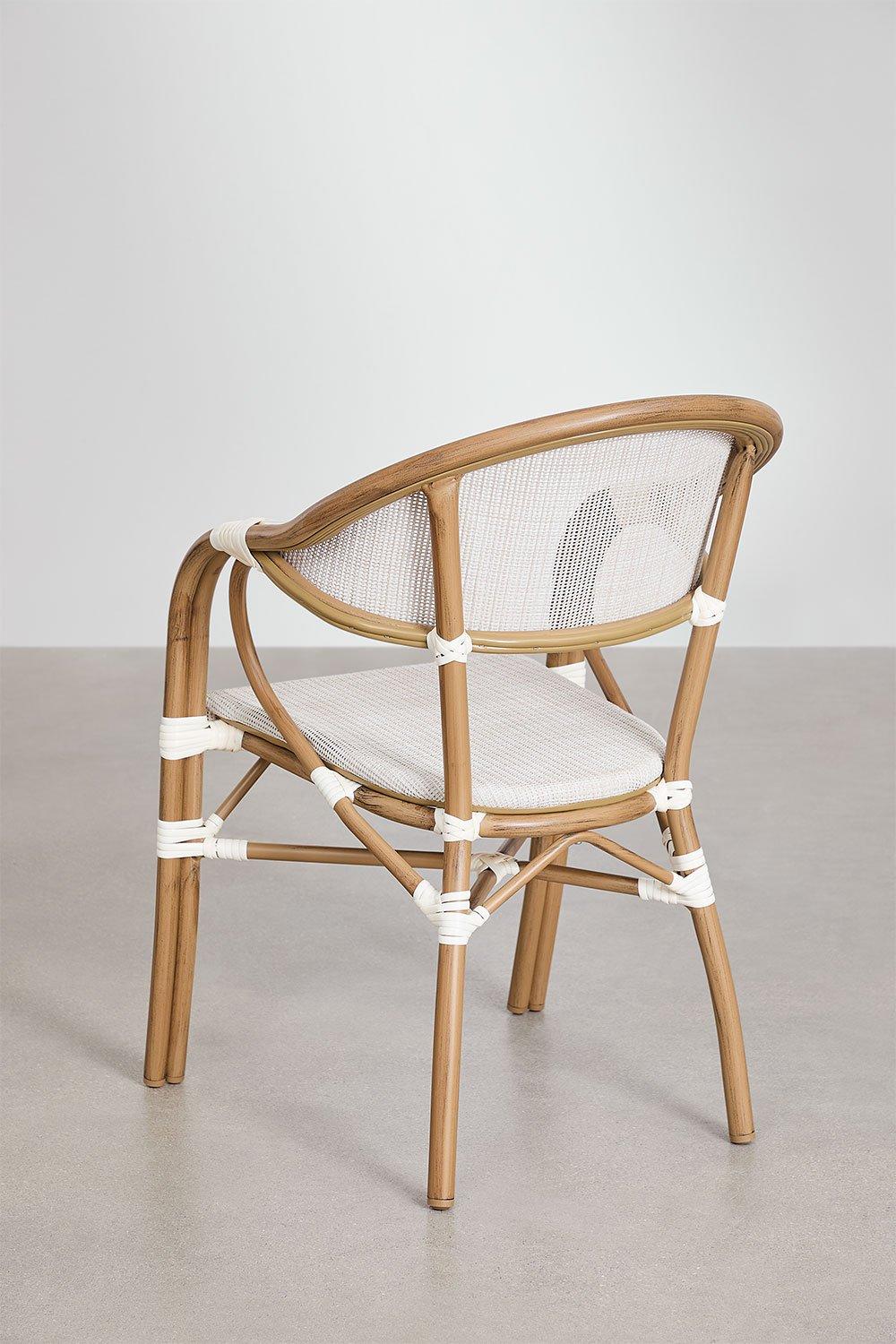 Sklum Chaise De Salle à Manger Empilable Avec Accoudoirs En Textilène Et Aluminium Brielle Bistro