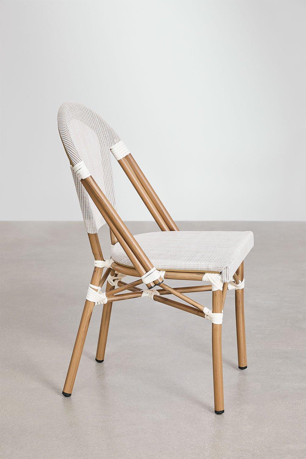 Sklum Chaise De Salle à Manger Empilable Brielle Bistro En Textilène Et Aluminium