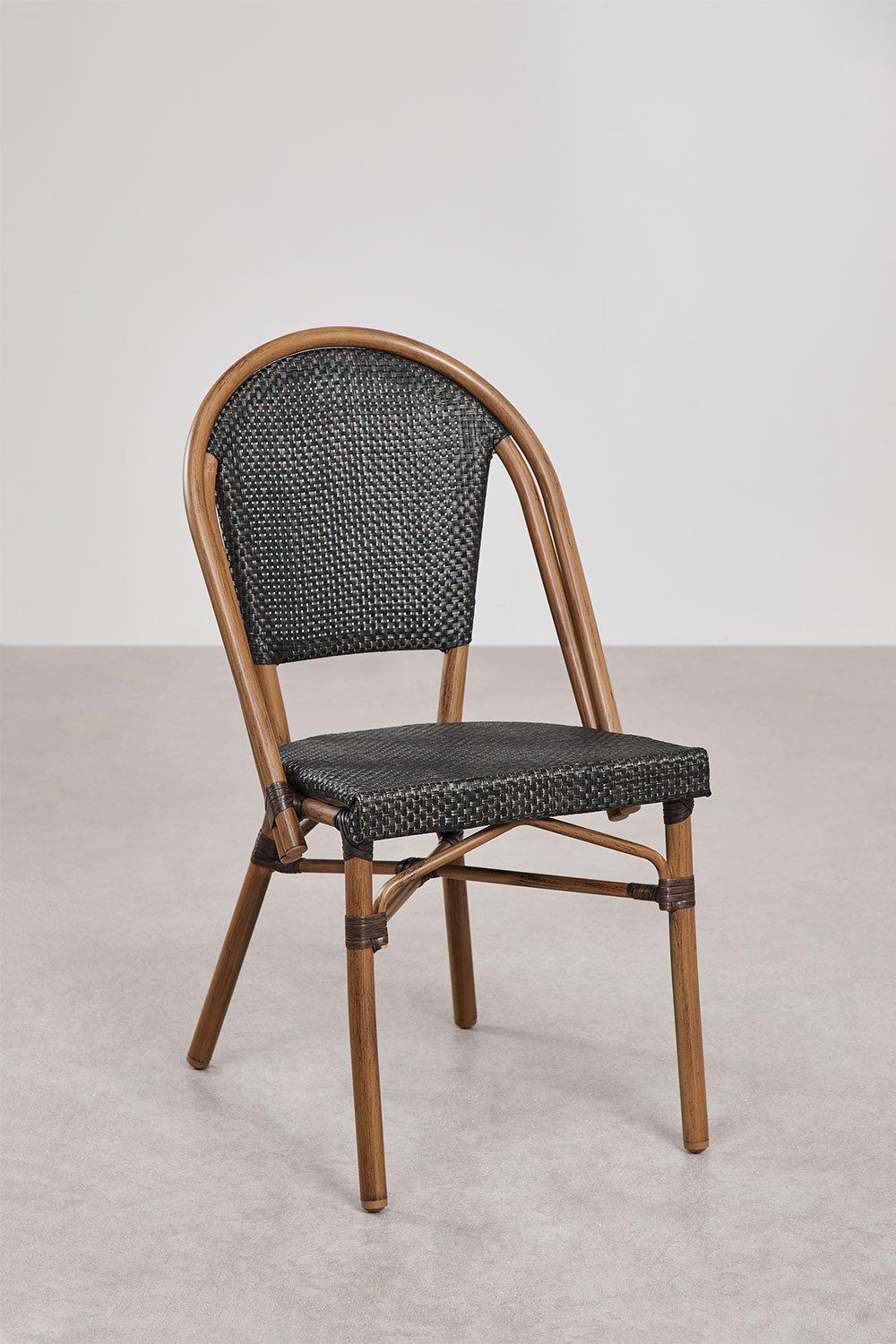 Sklum Chaise De Salle à Manger Empilable Classique Brielle Bistro En Textilène Et Aluminium