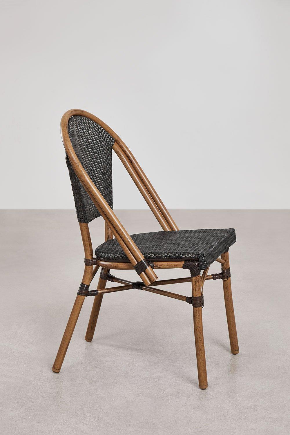 Sklum Chaise De Salle à Manger Empilable Classique Brielle Bistro En Textilène Et Aluminium