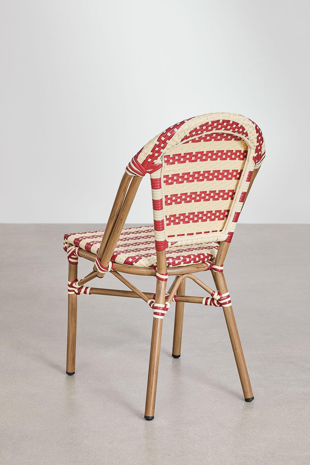 Sklum Chaise De Salle à Manger Empilable En Rotin Synthétique Et Aluminium Solange Bistro