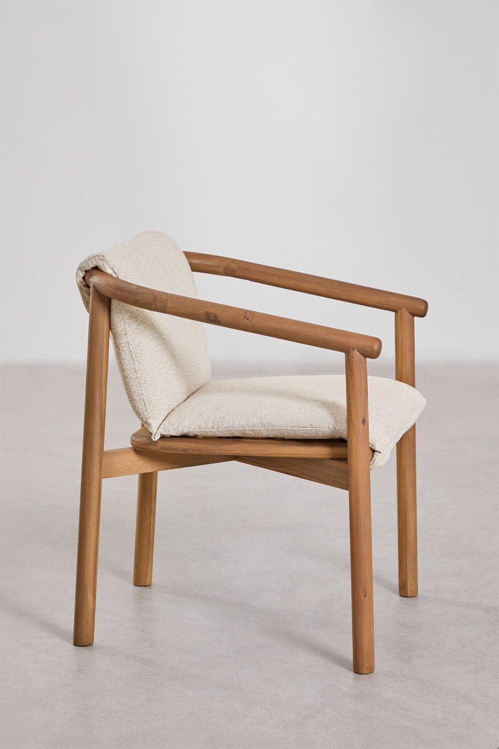 Sklum Chaise De Salle à Manger En Bois D'acacia Elmina Avec Accoudoirs