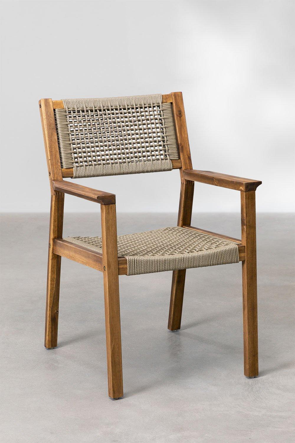 Sklum Chaise De Salle à Manger En Bois D'acacia Et Corde Tressée Avec Accoudoirs Tenay Square