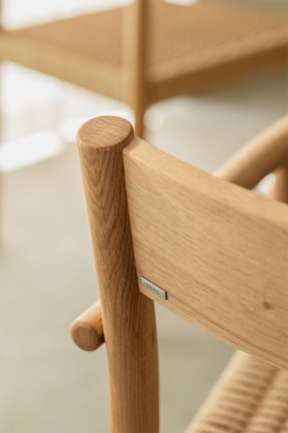 Sklum Chaise De Salle à Manger En Bois De Chêne Et Corde Tressée Mara