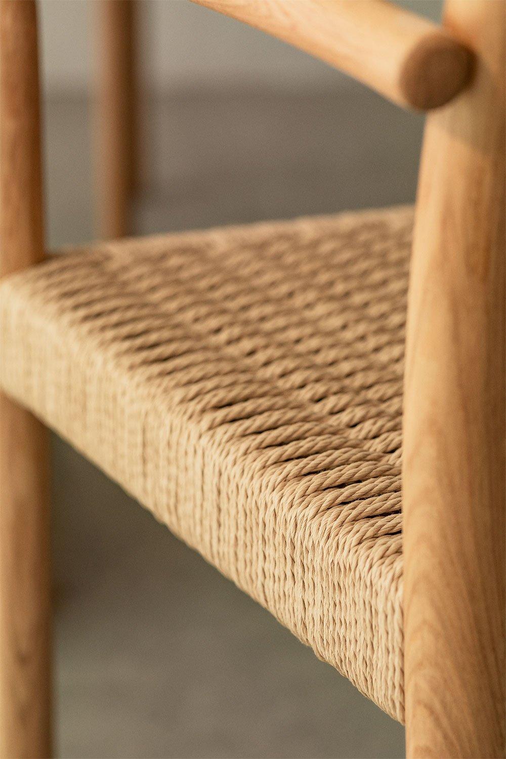 Sklum Chaise De Salle à Manger En Bois De Chêne Et Corde Tressée Mara