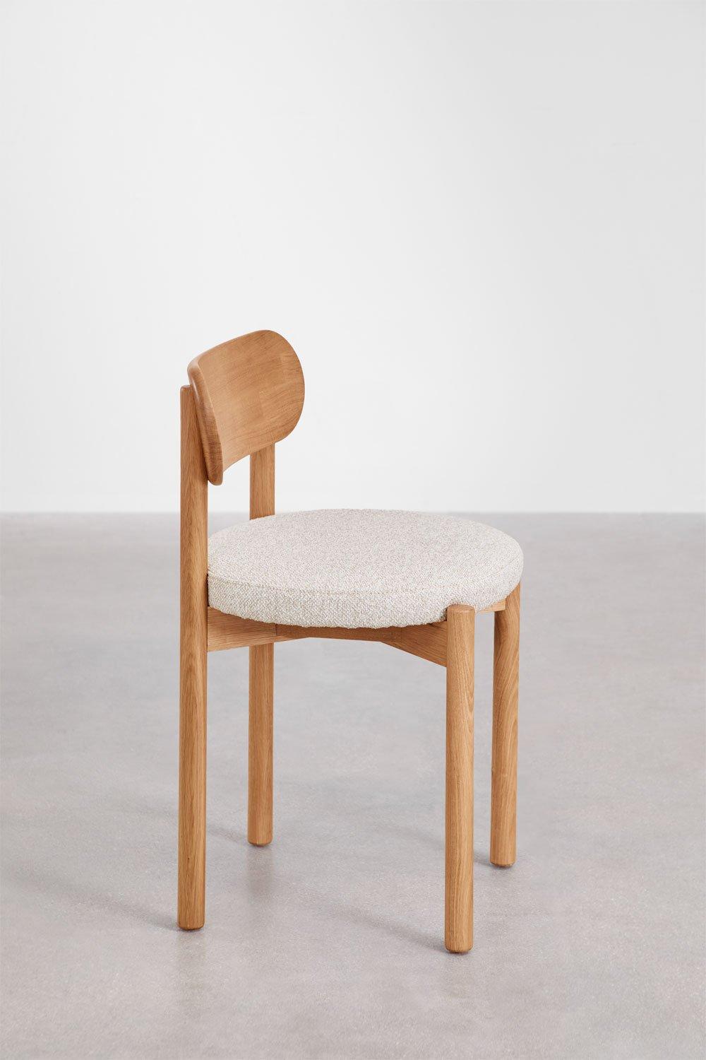 Sklum Chaise De Salle à Manger En Bois De Chêne Rembourrée Bianca