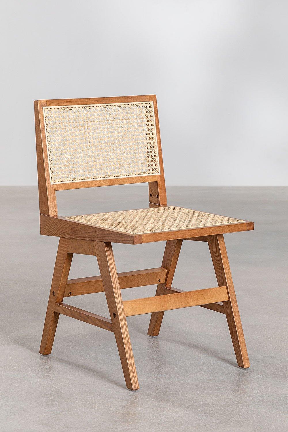 Sklum Chaise De Salle à Manger En Bois De Frêne Et Rotin Lali