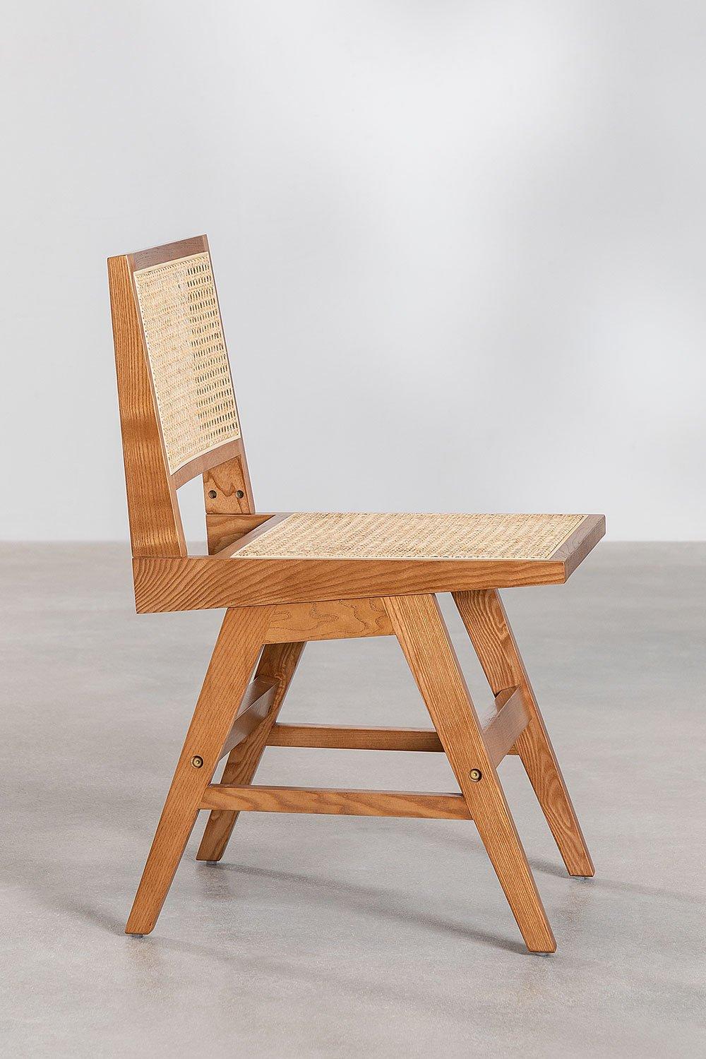 Sklum Chaise De Salle à Manger En Bois De Frêne Et Rotin Lali