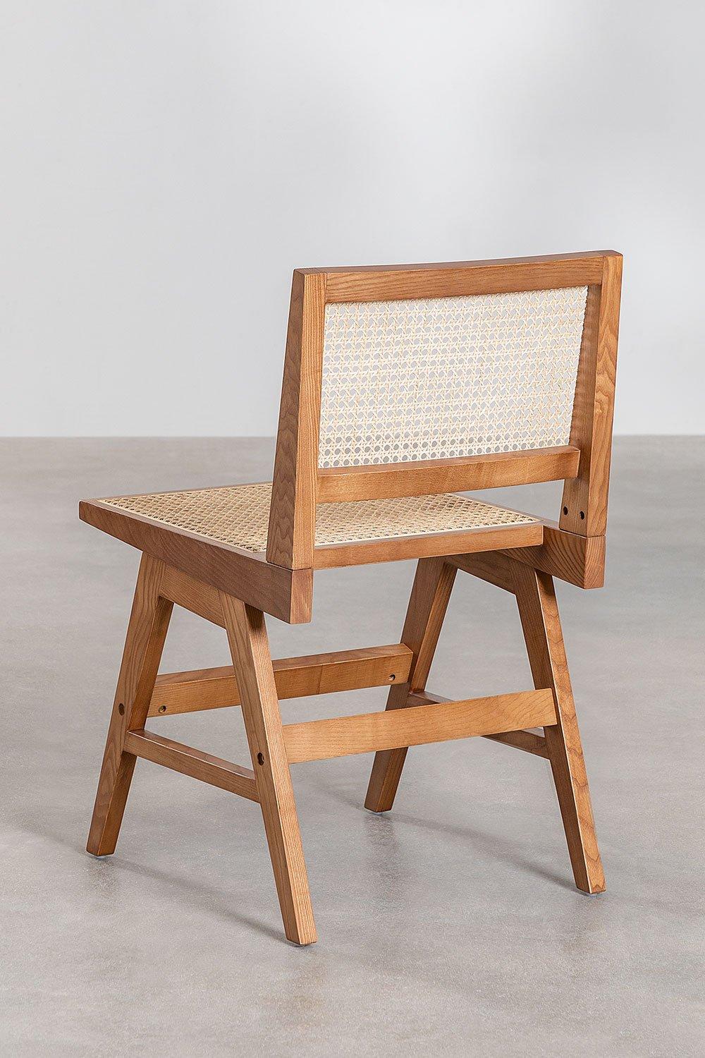 Sklum Chaise De Salle à Manger En Bois De Frêne Et Rotin Lali
