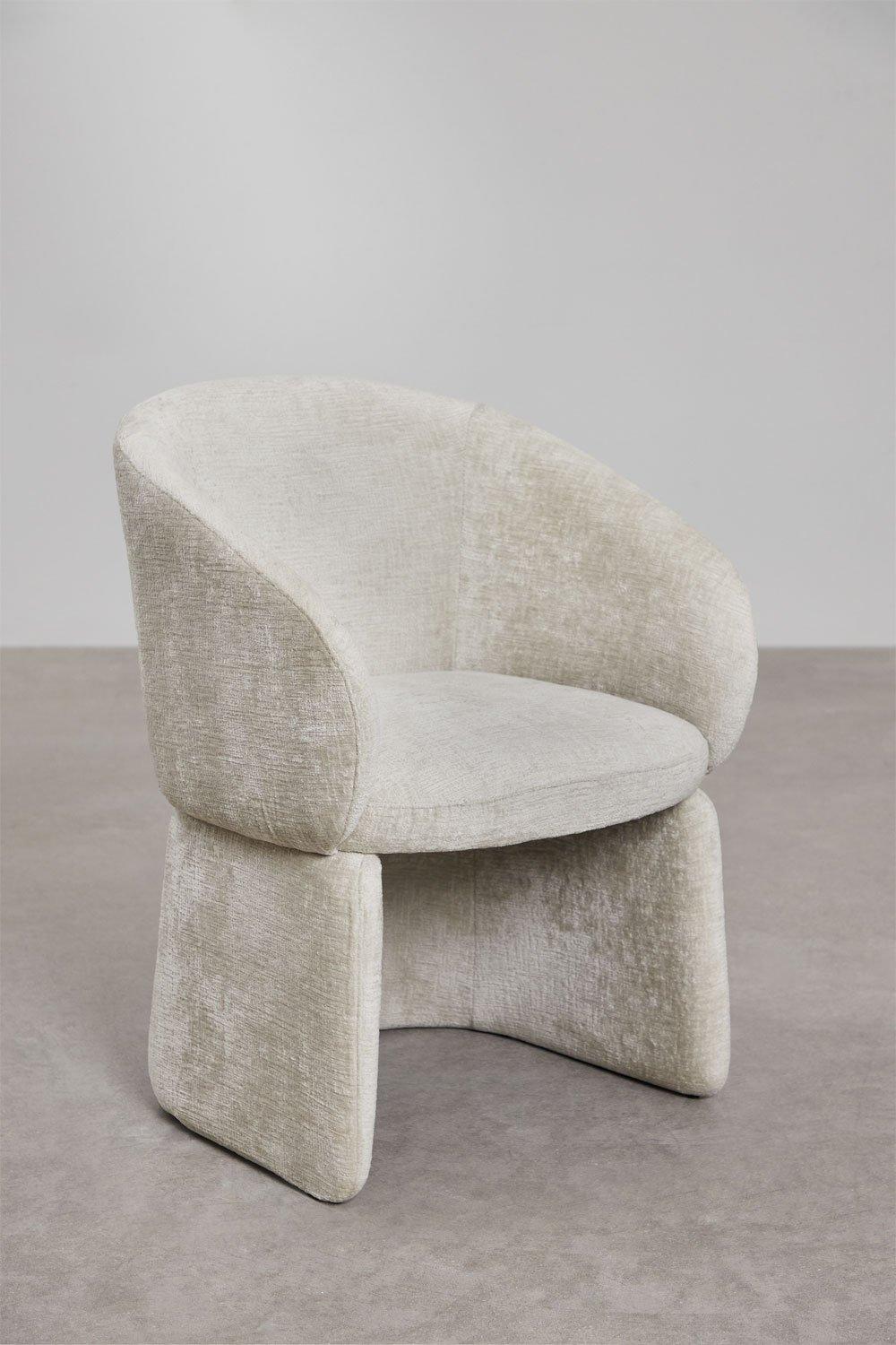 Sklum Chaise De Salle à Manger En Chenille Vasilis Avec Accoudoirs