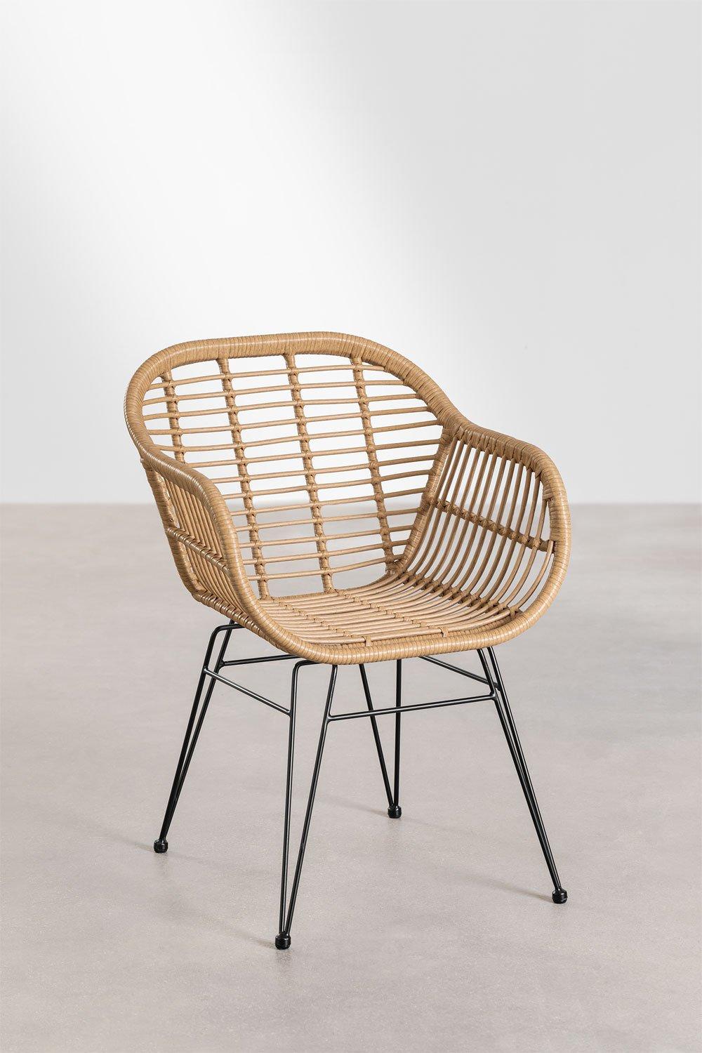 Sklum Chaise De Salle à Manger En Osier Synthétique Zole