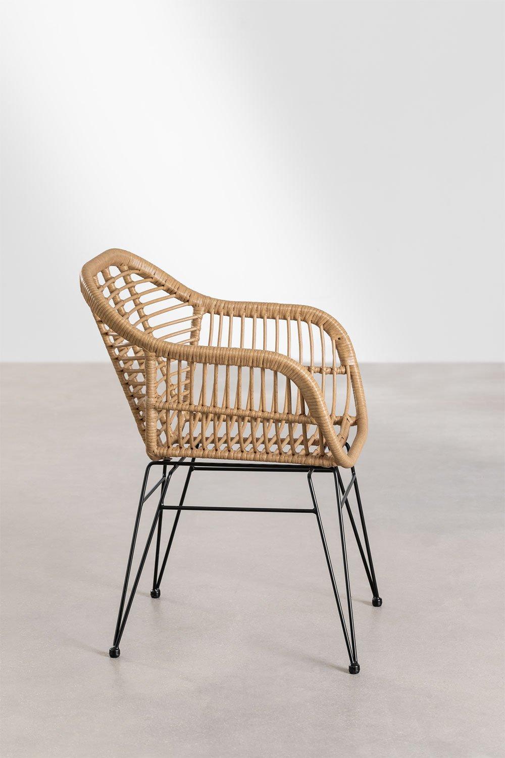 Sklum Chaise De Salle à Manger En Osier Synthétique Zole