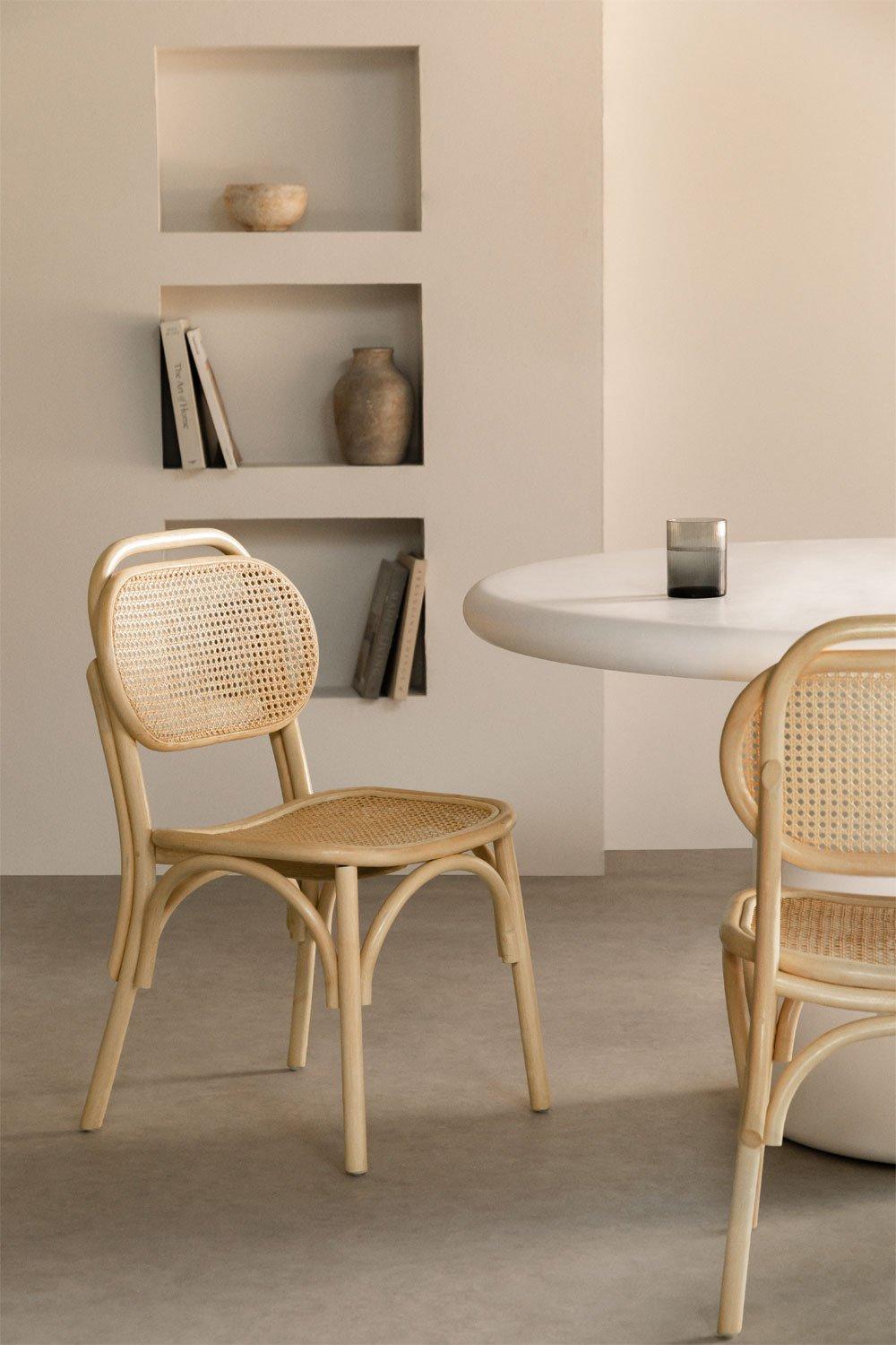 sklum Chaise de salle à manger en rotin de Californie